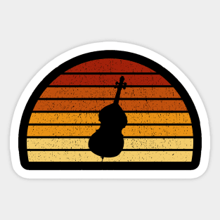 Vintage Sunset Cello Gift For Cellists Sticker